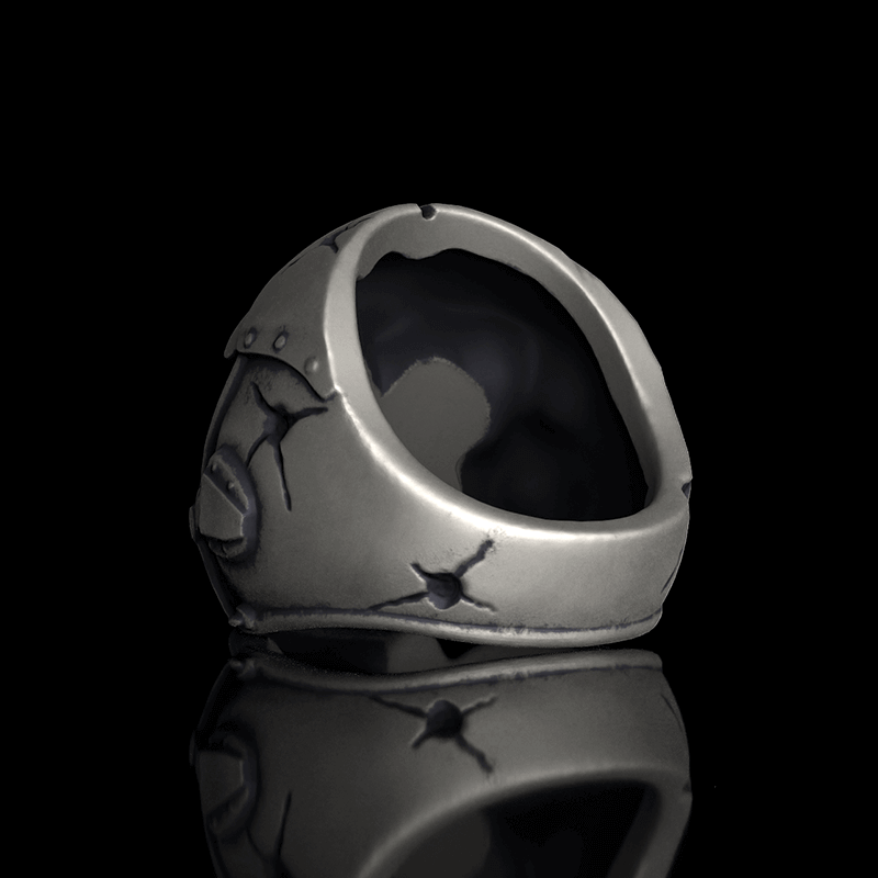 Aviator Helmet Skull Sterling Silver Ring