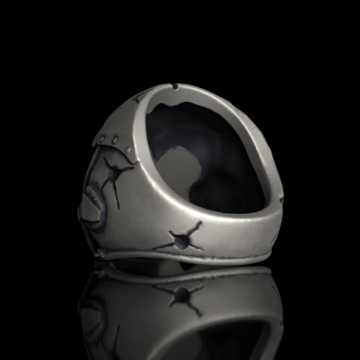 Aviator Helmet Skull Sterling Silver Ring