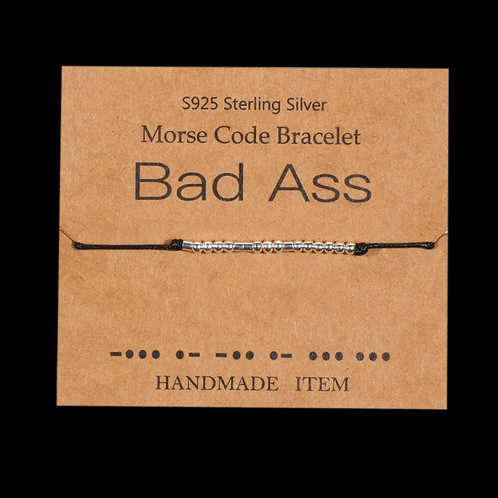 Bad Ass Morse Code 925 Sterling Silver Bracelet