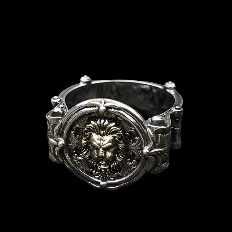 Baroque Lion 925 Sterling Silver Seal Ring