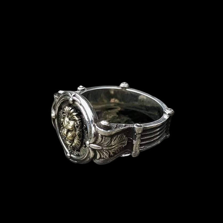 Baroque Lion 925 Sterling Silver Seal Ring