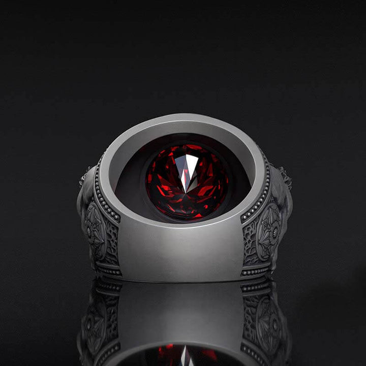 Baroque Lion Gem-set Sterling Silver Ring | RoyalLuster.com
