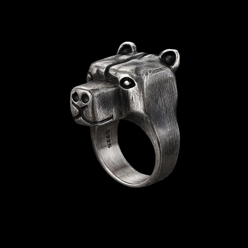 Bear 925 Sterling Silver Animal Ring