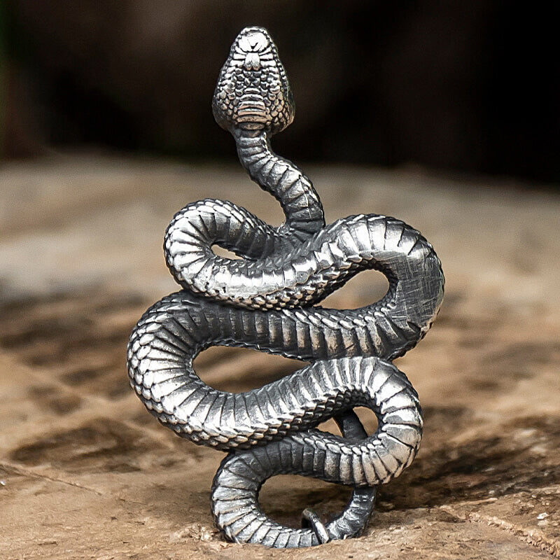 Black Mamba Snake 925 Sterling Silver Men's Pendant 03 | RoyalLuster.com
