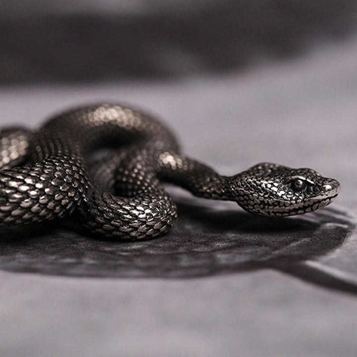 Black Mamba Snake 925 Sterling Silver Men's Pendant 05 | RoyalLuster.com