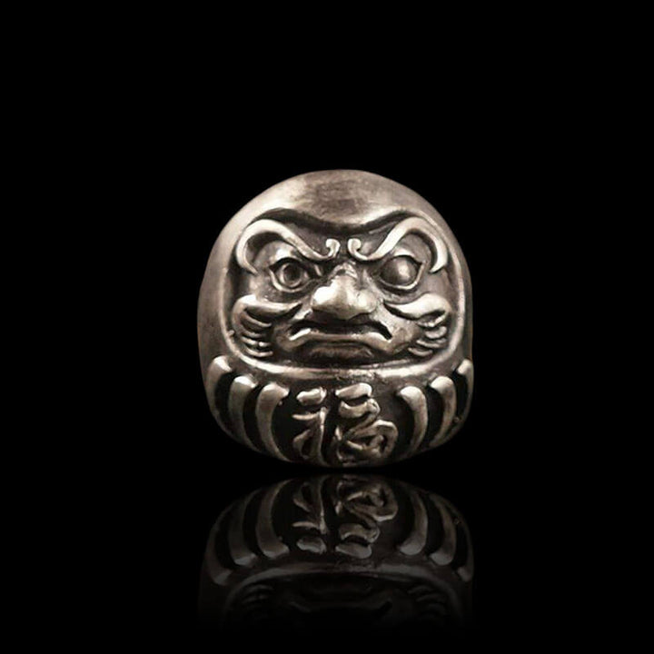 Blessed Japanese Dharma Tumbler 925 Sterling Silver Brass Ring