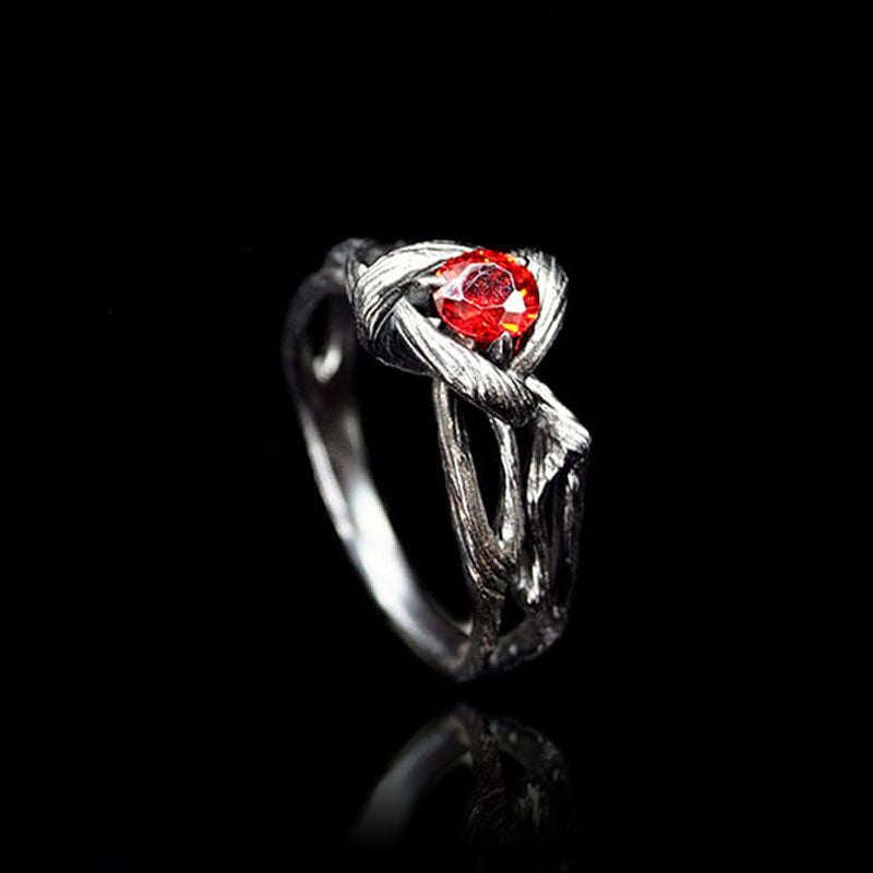 Branch CZ Stone 925 Sterling Silver Ring
