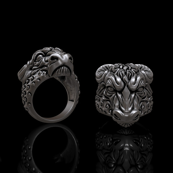 Bull Head 925 Sterling Silver Ring