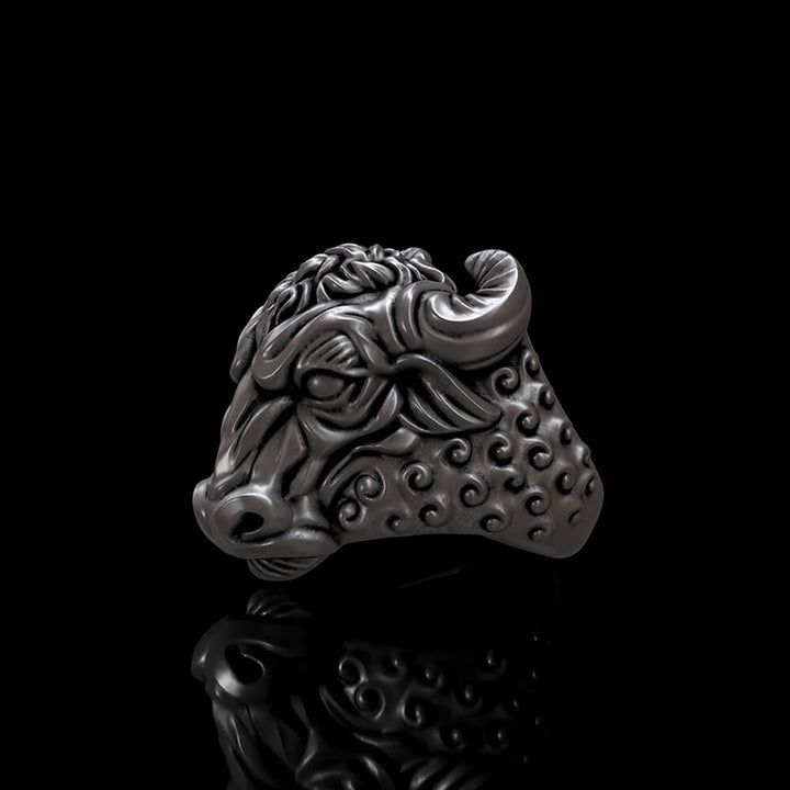 Bull Head 925 Sterling Silver Ring