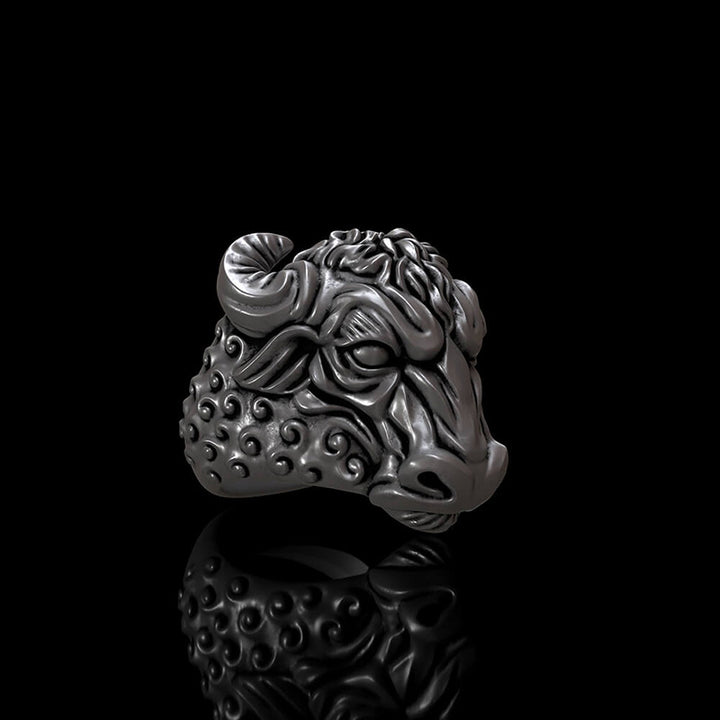 Bull Head 925 Sterling Silver Ring