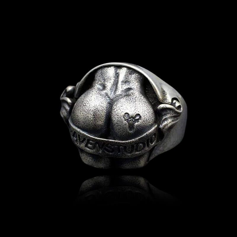 Butt Shaped 925 Sterling Silver Ring