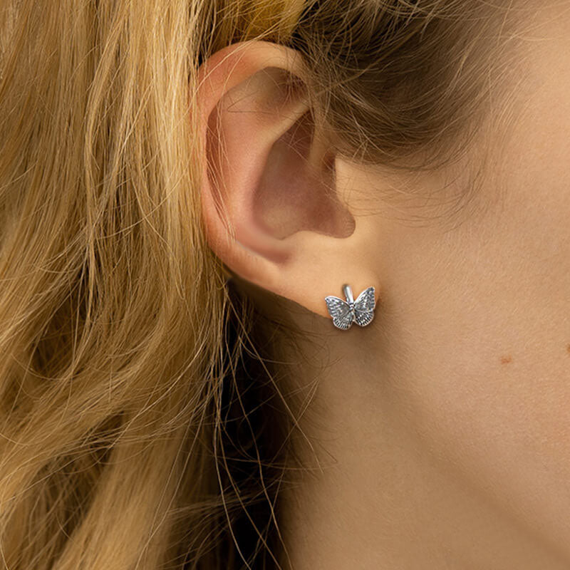 Butterfly 925 Sterling Silver Huggie Earrings