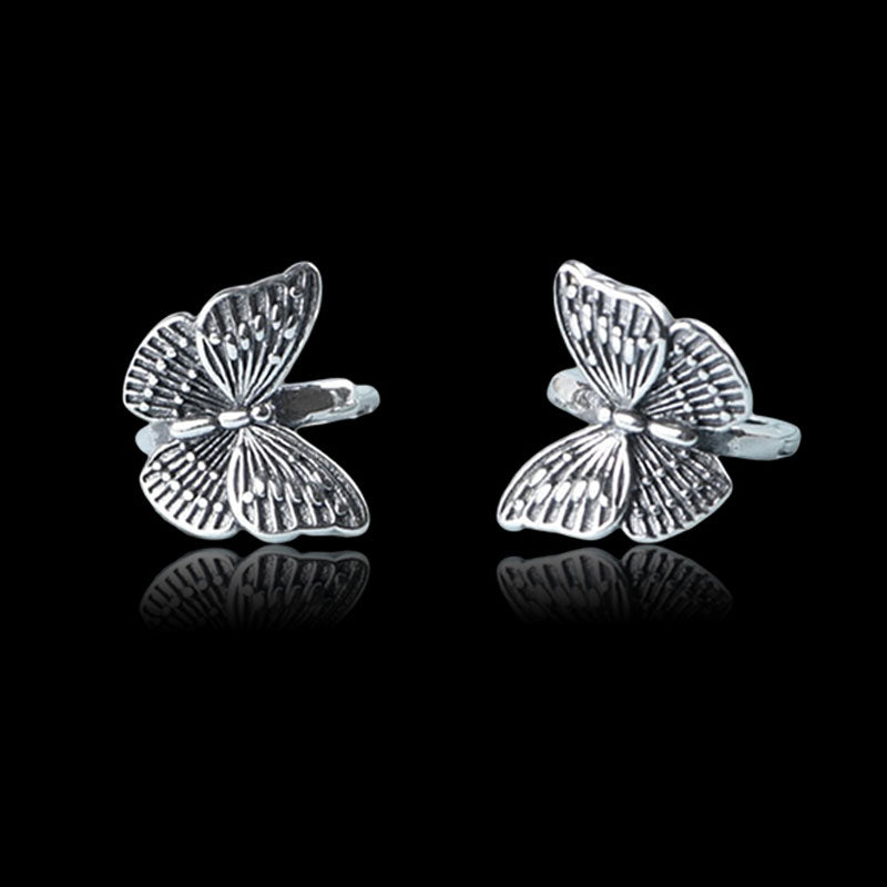Butterfly 925 Sterling Silver Huggie Earrings