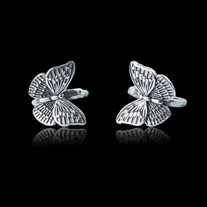 Butterfly 925 Sterling Silver Huggie Earrings
