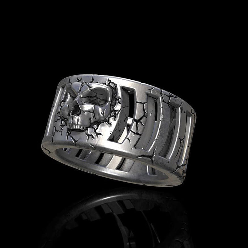 Cage Skull 925 Sterling Silver Ring