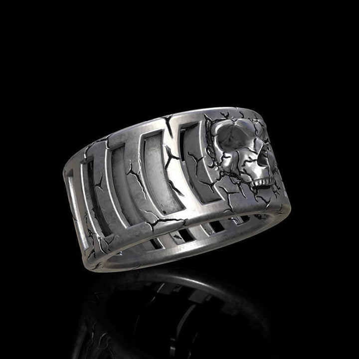 Cage Skull 925 Sterling Silver Ring