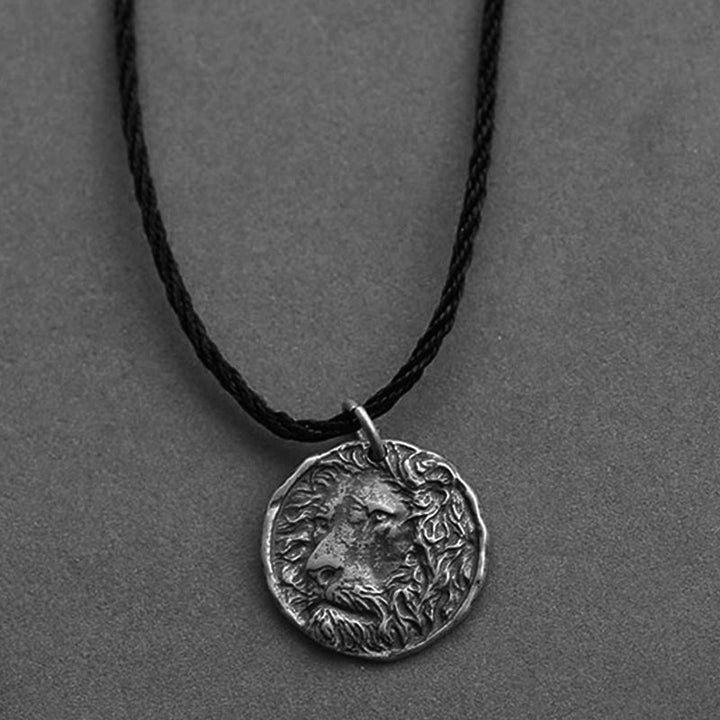 Carved Lion Head 925 Sterling Silver Men's Pendant 03 | Royalluster.com
