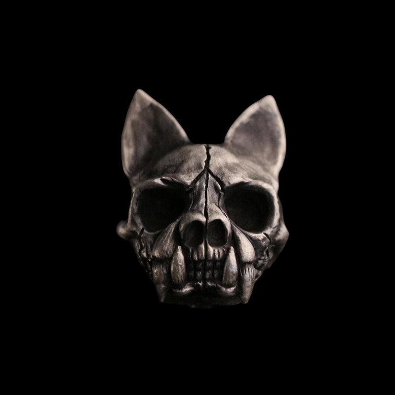Cat Bone Skull 925 Sterling Silver Ring