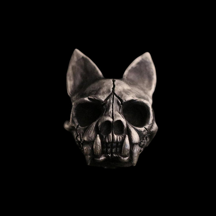 Cat Bone Skull 925 Sterling Silver Ring