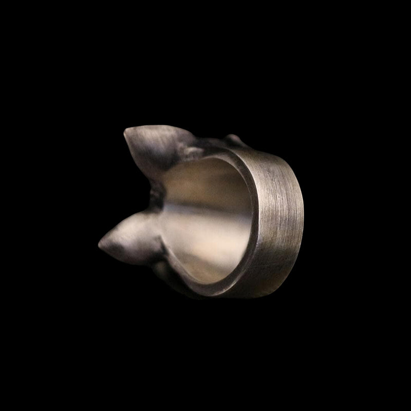 Cat Bone Skull 925 Sterling Silver Ring