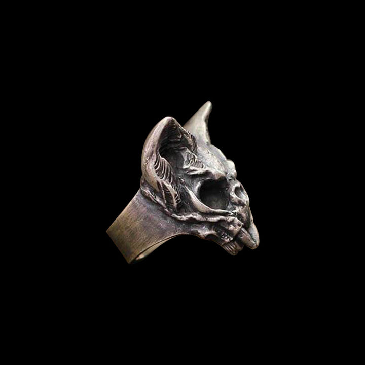 Cat Skull 925 Sterling Silver Ring
