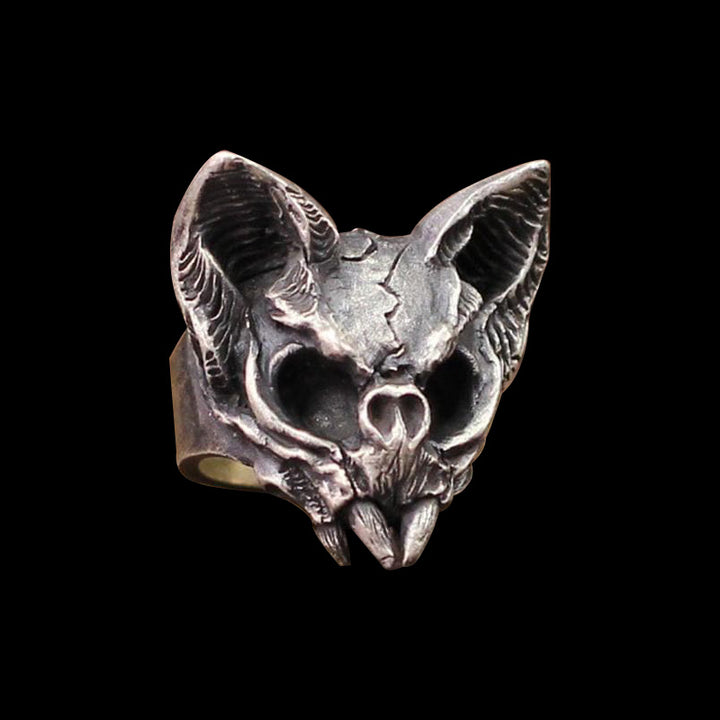 Cat Skull 925 Sterling Silver Ring