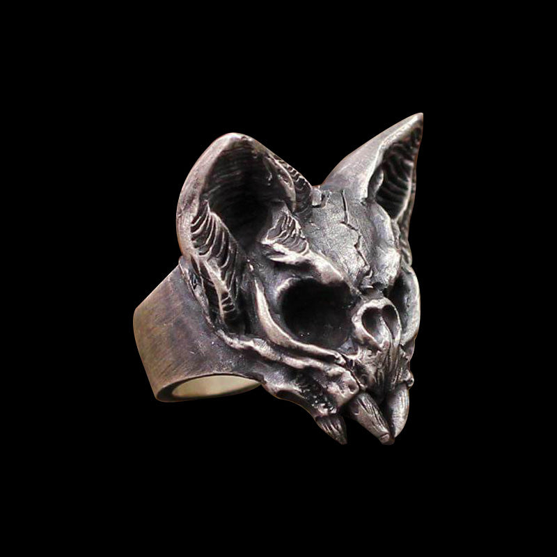 Cat Skull 925 Sterling Silver Ring