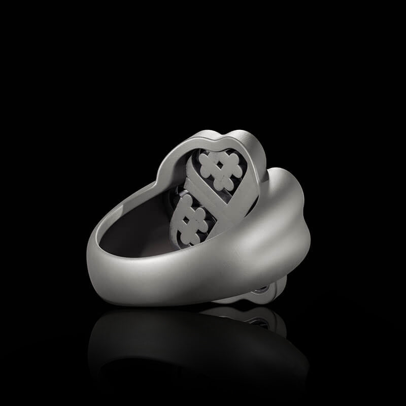 Celtic Four Leaf Clover 925 Sterling Silver Viking Ring