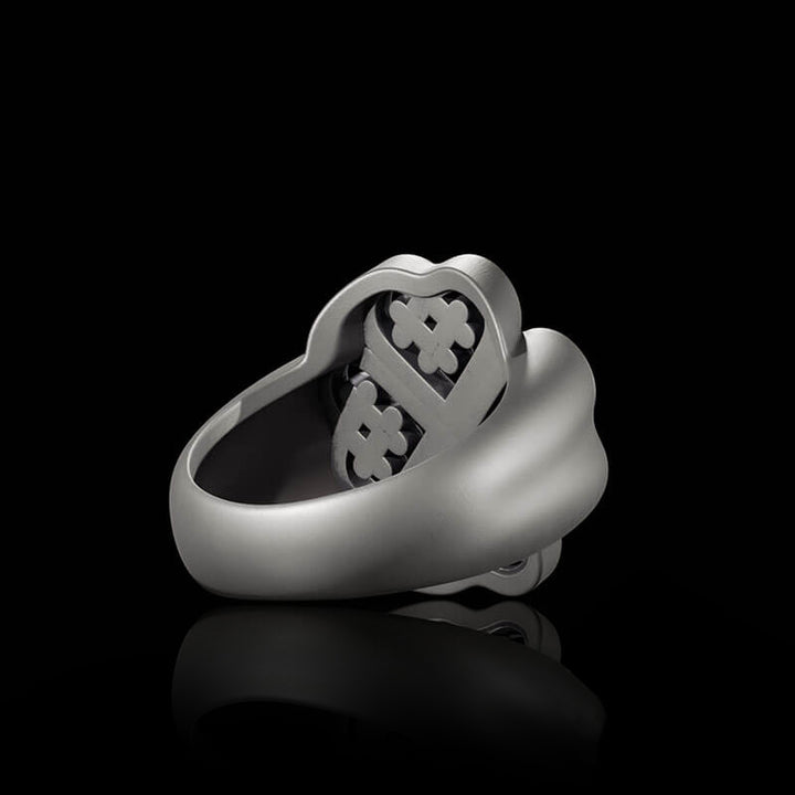 Celtic Four Leaf Clover 925 Sterling Silver Viking Ring