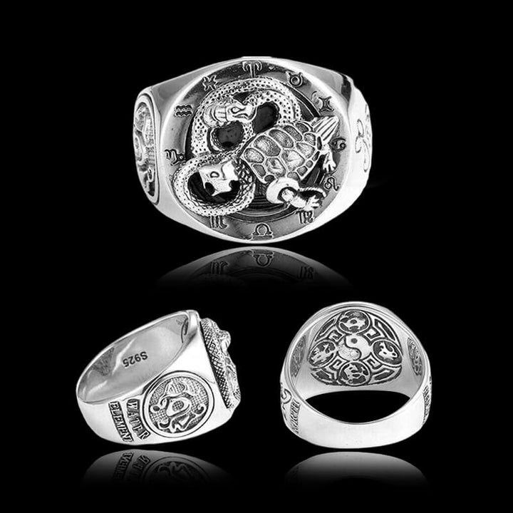 Chinese Four Symbols 925 Sterling Silver Ring