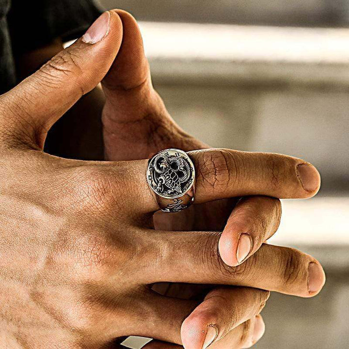 Chinese Four Symbols 925 Sterling Silver Ring