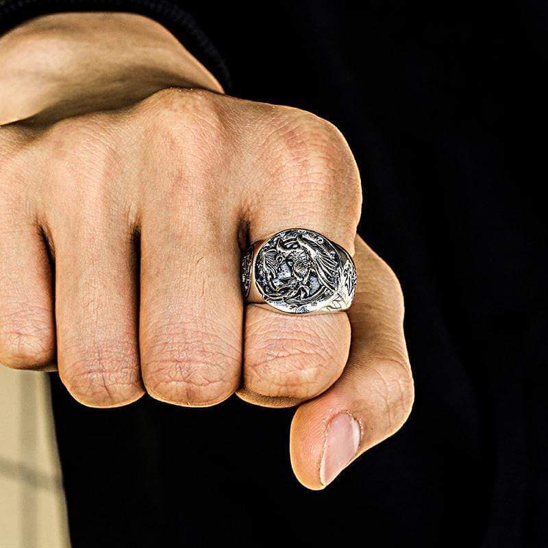 Chinese Four Symbols 925 Sterling Silver Ring