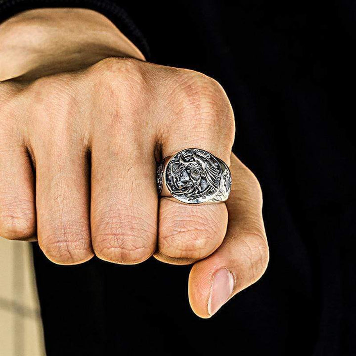 Chinese Four Symbols 925 Sterling Silver Ring
