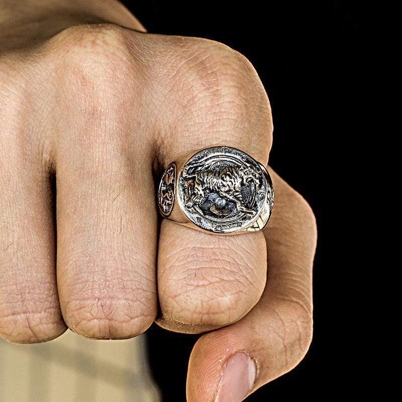 Chinese Four Symbols 925 Sterling Silver Ring