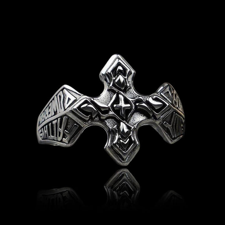 Christian Cross 925 Sterling Silver Ring