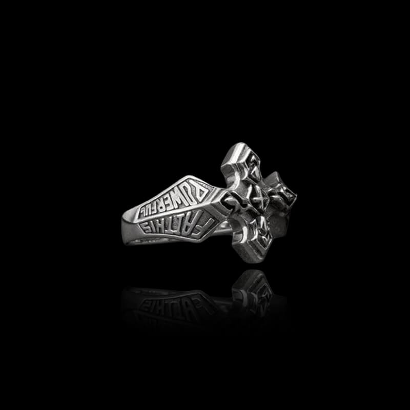 Christian Cross 925 Sterling Silver Ring