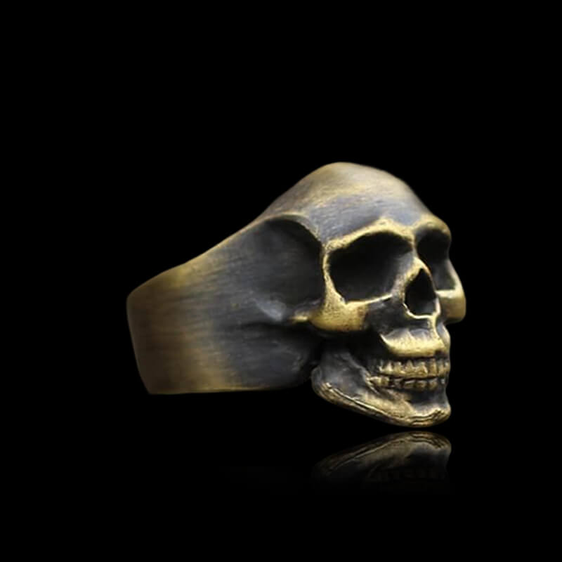 Classic Locomotive 925 Sterling Silver Skull Ring