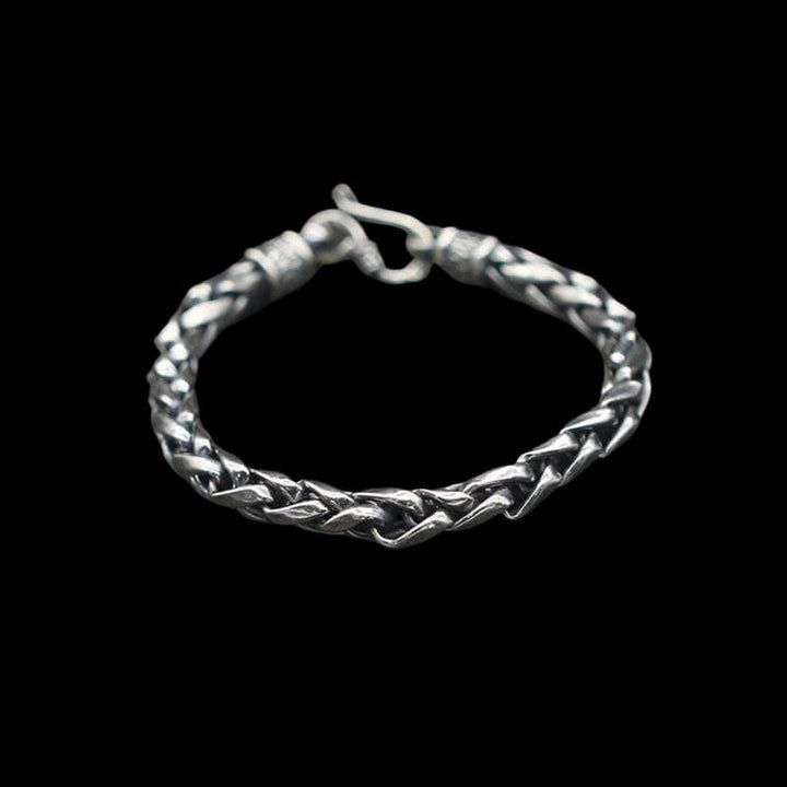 Classic Wheat Ear Chain 925 Sterling Silver Bracelet