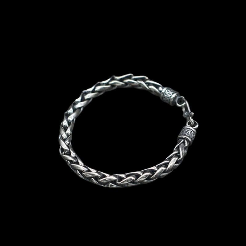 Classic Wheat Ear Chain 925 Sterling Silver Bracelet