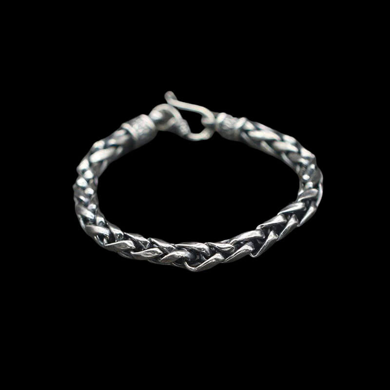 Classic Wheat Ear Chain 925 Sterling Silver Bracelet