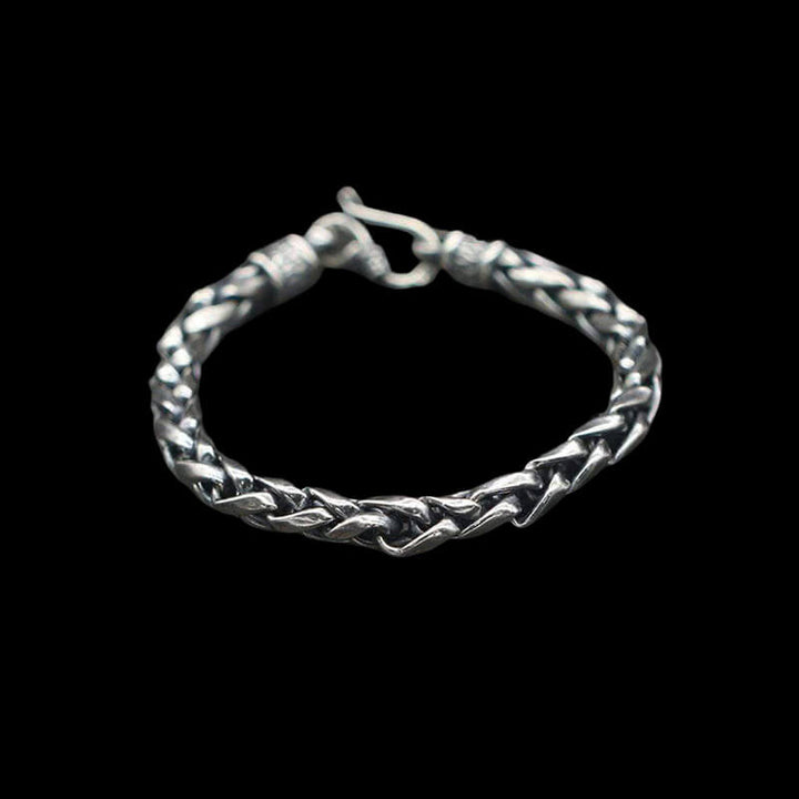 Classic Wheat Ear Chain 925 Sterling Silver Bracelet
