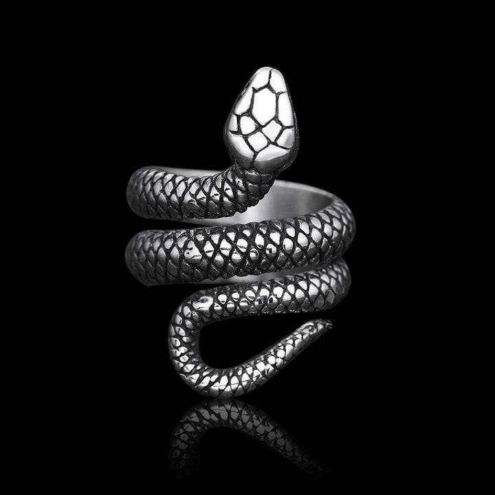 Coiled Snake 925 Sterling Silver Animal Ring