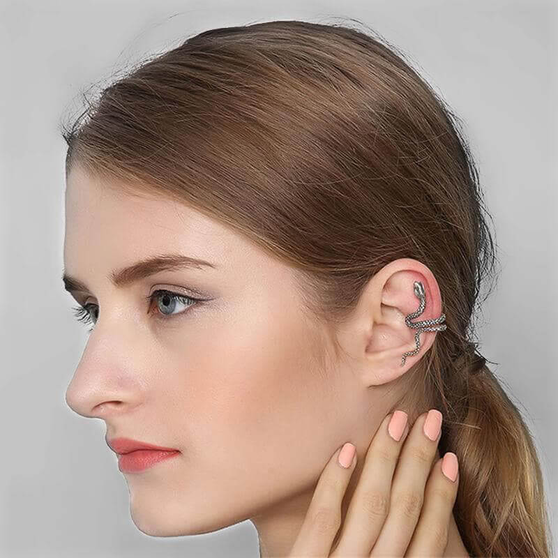 Coiled Snake 925 Sterling Silver Ear Cuffs
