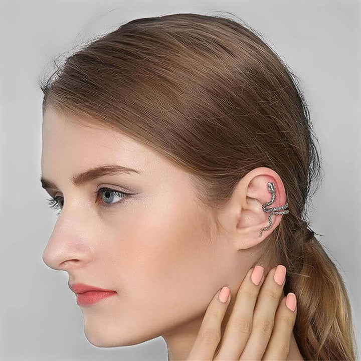Coiled Snake 925 Sterling Silver Ear Cuffs