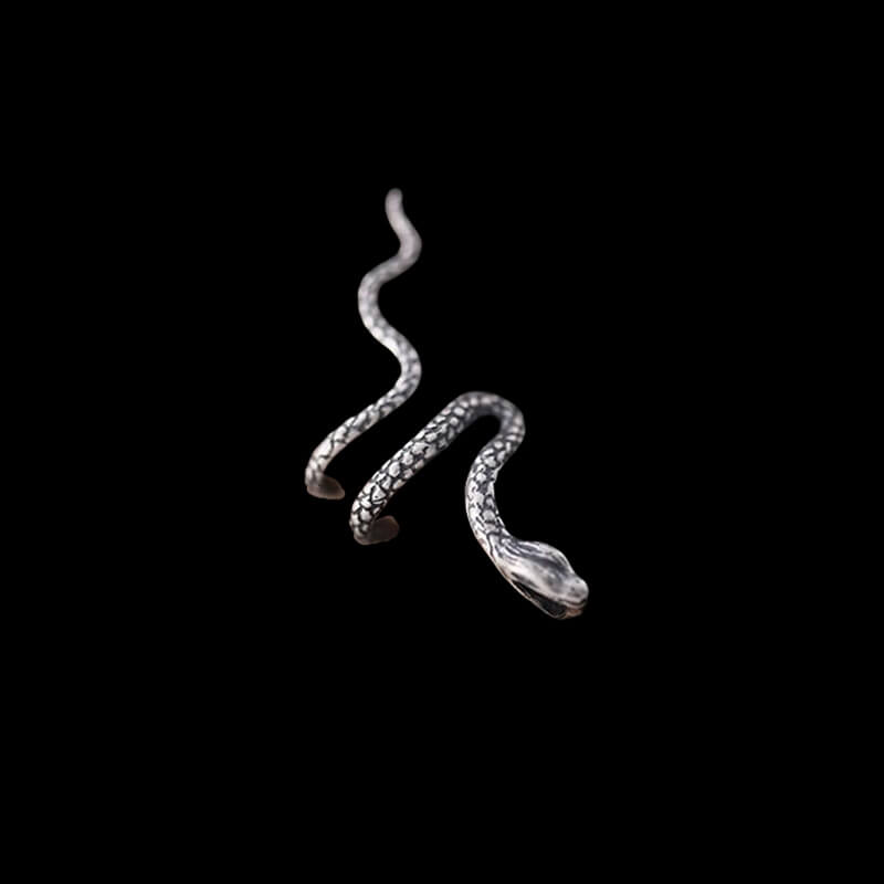 Coiled Snake 925 Sterling Silver Ear Cuffs