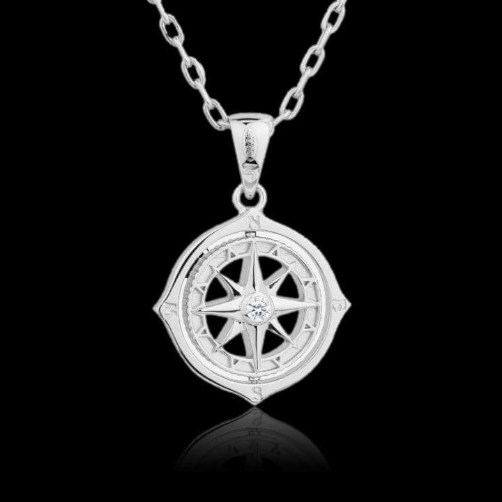 Compass 925 Sterling Silver Pendant 01 | RoyalLuster.com