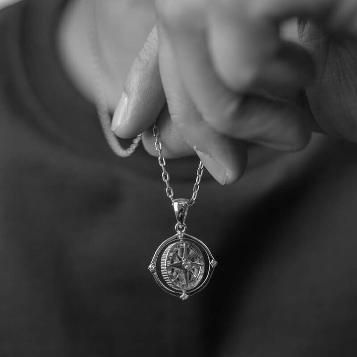 Compass 925 Sterling Silver Pendant 02 | RoyalLuster.com
