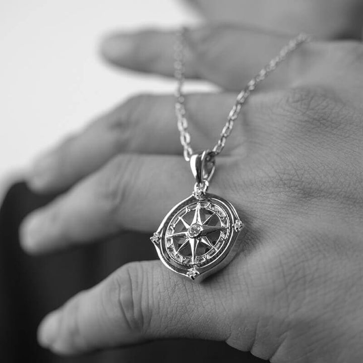 Compass 925 Sterling Silver Pendant 03 | RoyalLuster.com