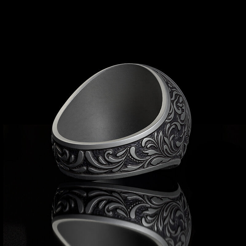 Compass Rose Signet Sterling Silver Ring | RoyalLuster.com