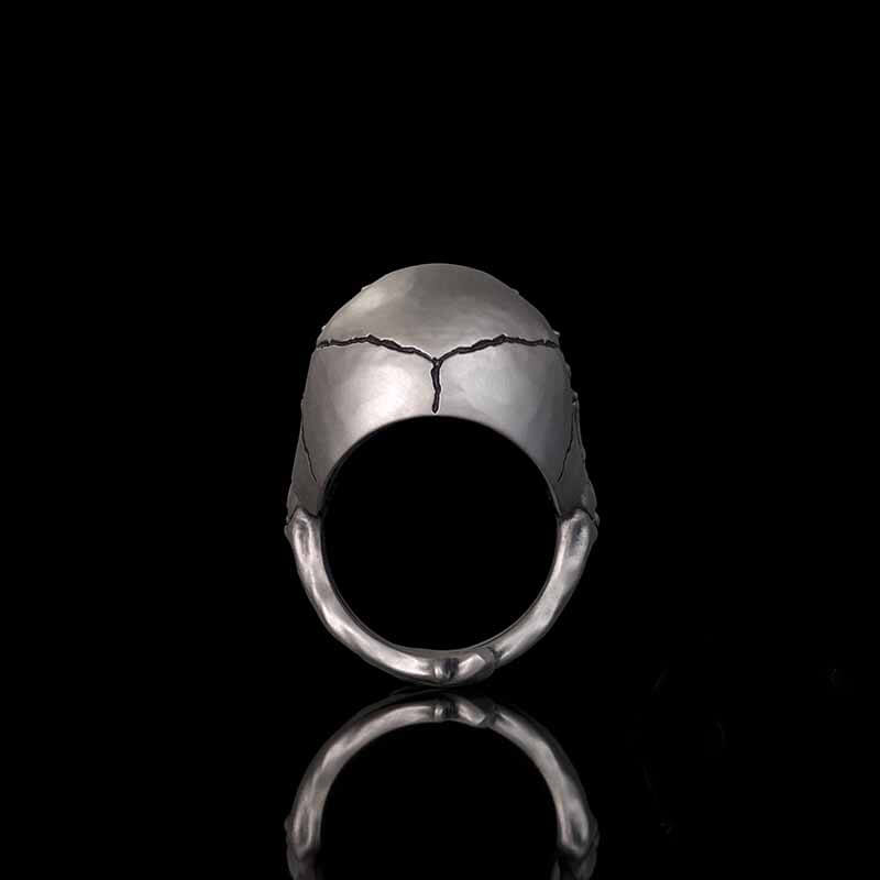 Cover Mouth Skull Sterling Silver Gothic Ring